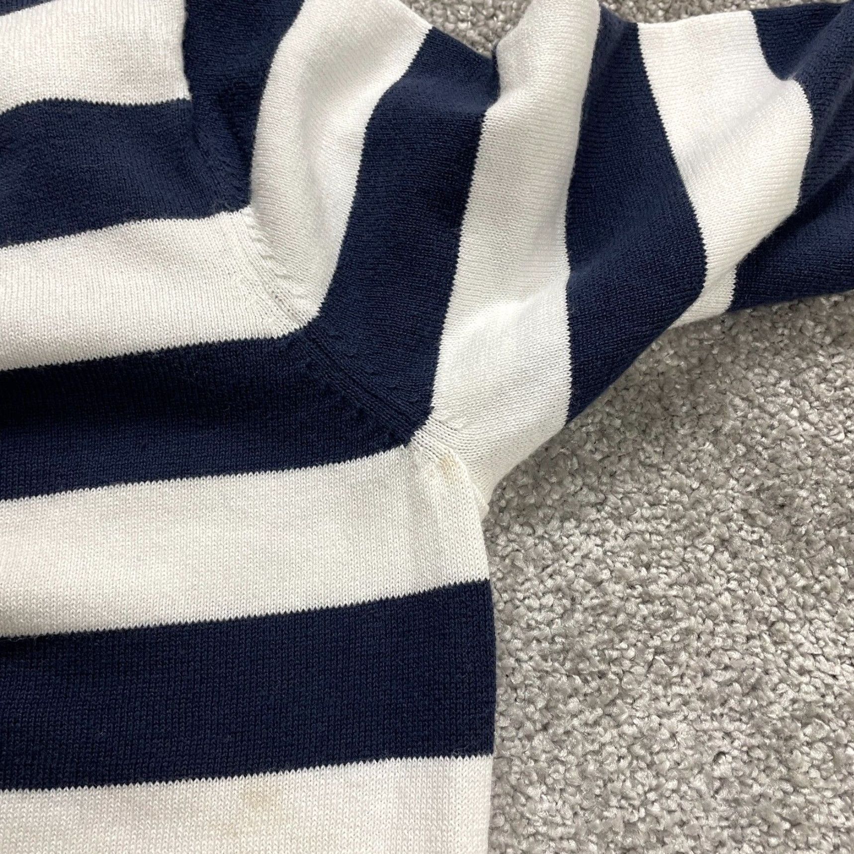 Vintage Covington Cardigan Sweater Womens Large Blue Striped V-Neck Button Knit All Seasons Size L / US 10 / IT 46 - 4 Thumbnail