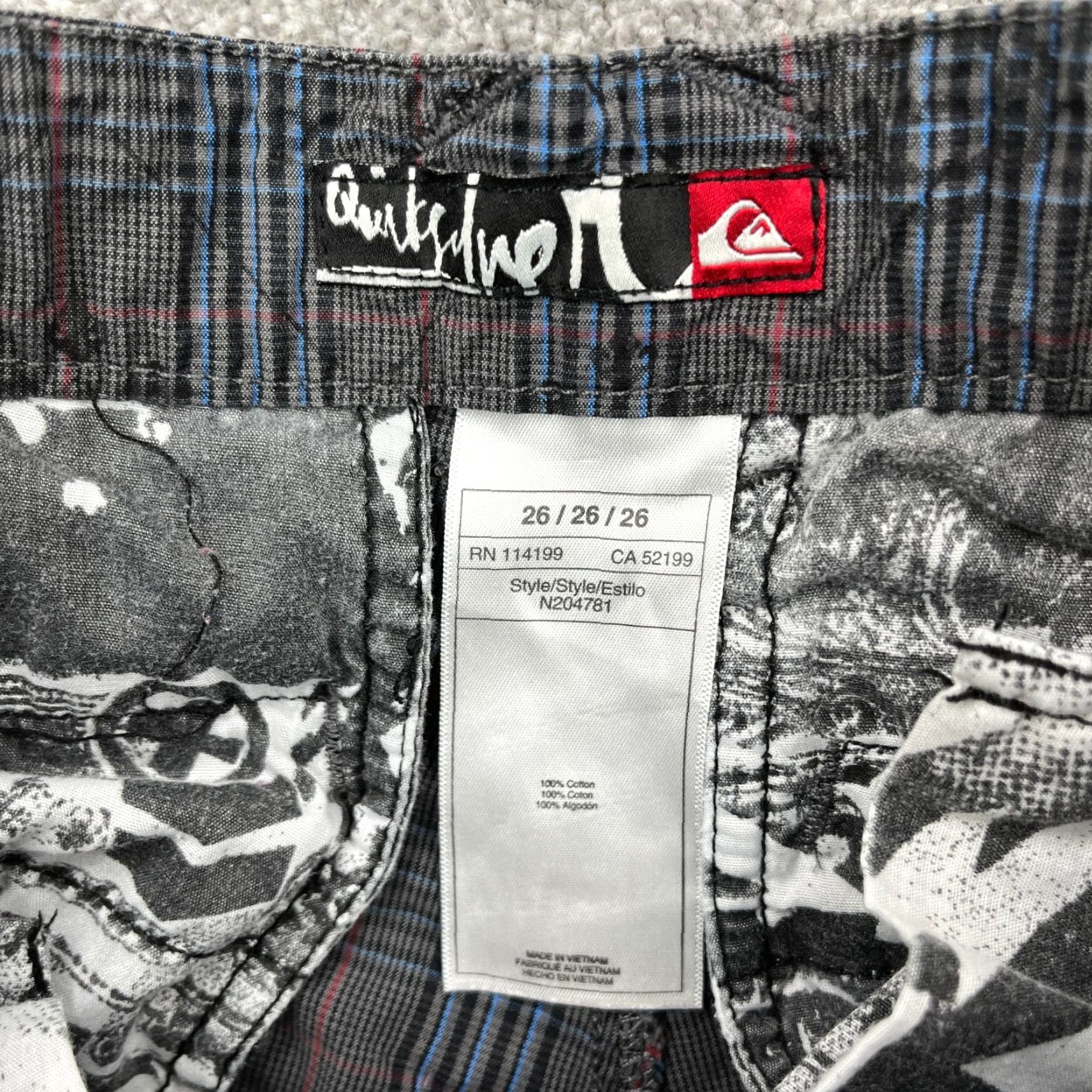 Quiksilver Quiksilver Chino Shorts Men 26 Gray Plaid Flat Front Classic Casual Size US 26 / EU 42 - 3 Thumbnail