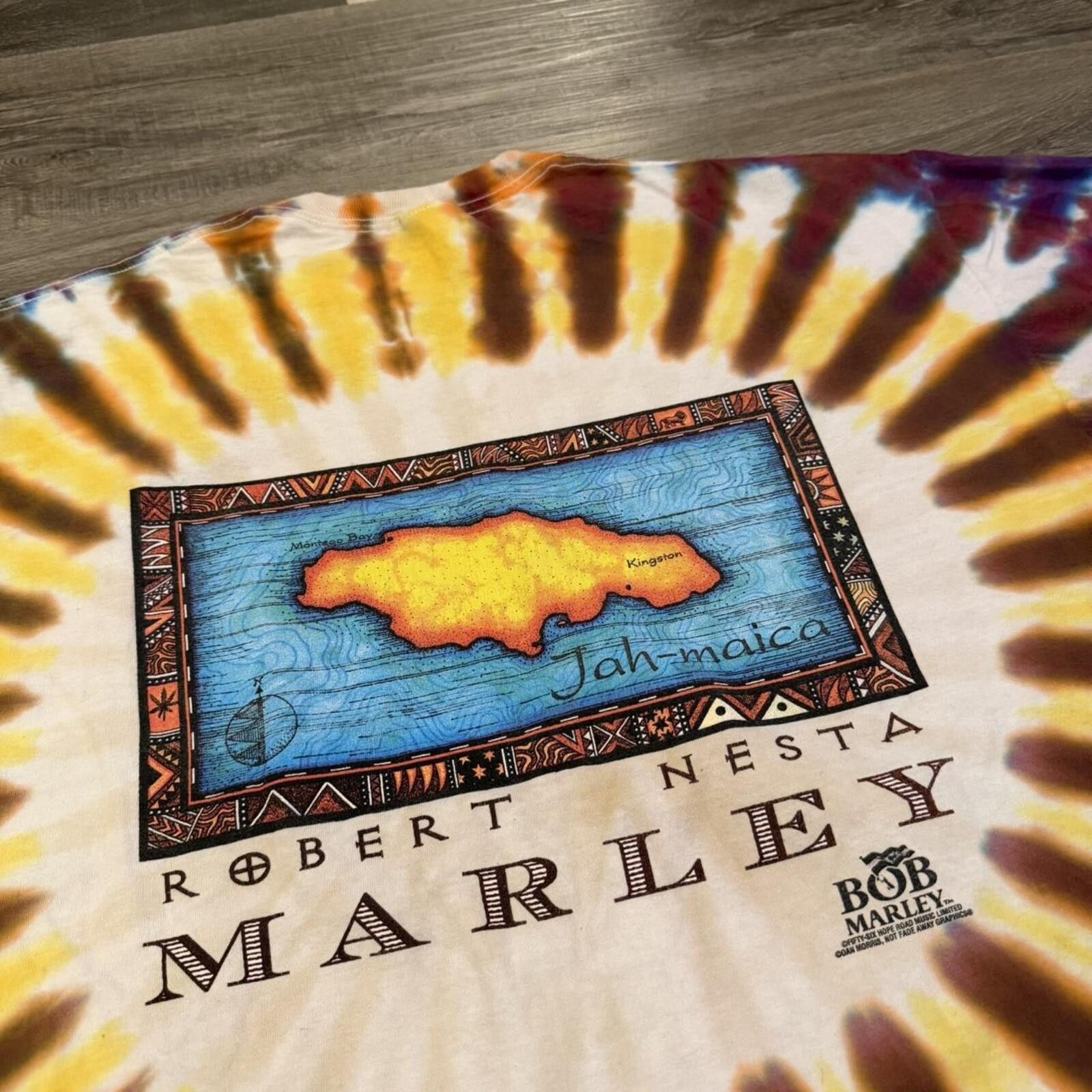Jerzees Vintage bob marley robert nesta tie dye t shirt 1997 XL Size US XL / EU 56 / 4 - 4 Thumbnail