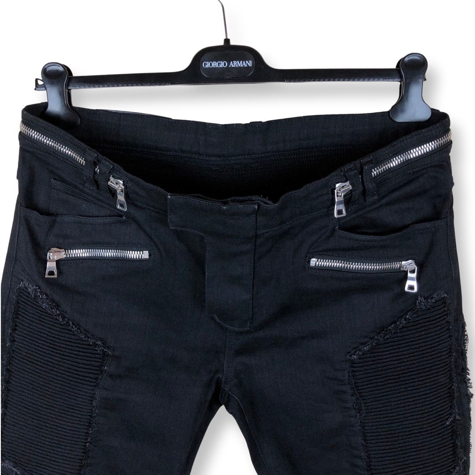 Balmain Balmain Distressed Biker Jeans in Black Size US 34 / EU 50 - 10 Thumbnail
