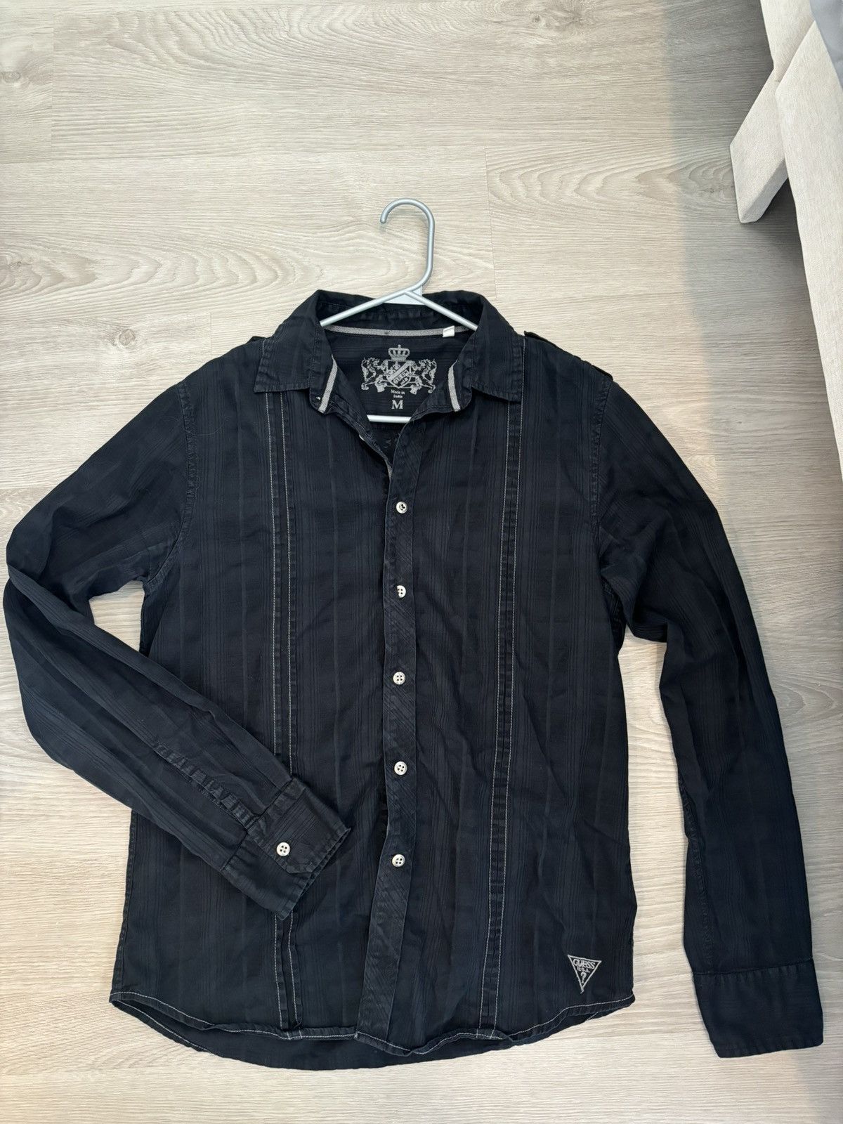 Guess Guess Dark Blue Button-Up Shirt Size US M / EU 48-50 / 2 - 1 Thumbnail