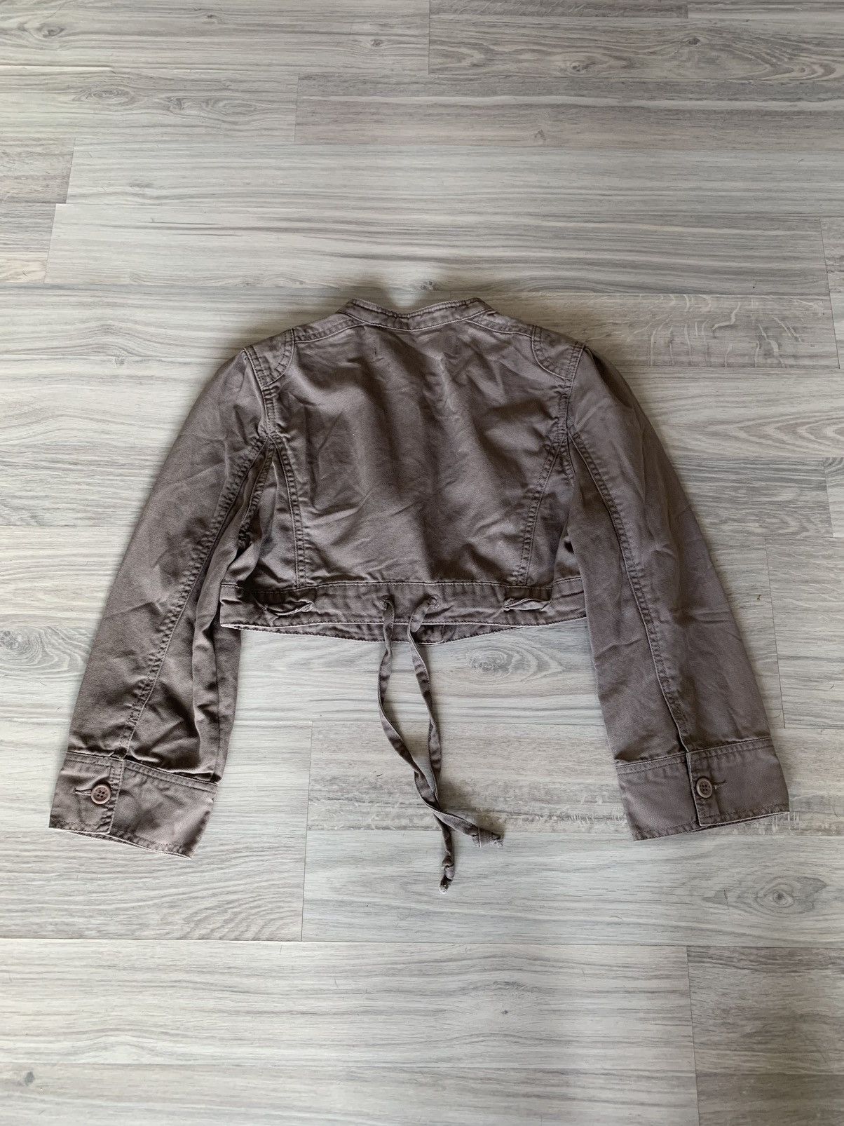 Japanese Brand Y2K Vintage Crazy canvas khaki cropped tan bolero jacket Size M / US 6-8 / IT 42-44 - 4 Thumbnail