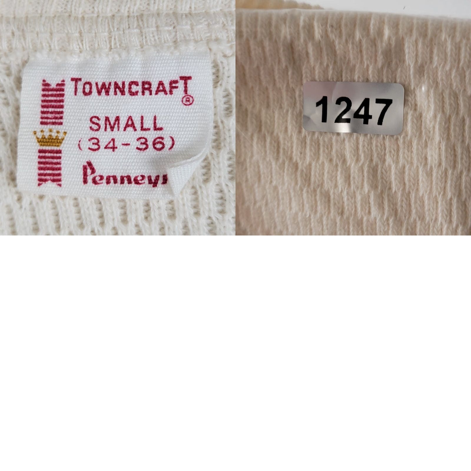 Vintage VINTAGE Penny’s Towncraft Thermal Workwear Knit Long Sleeve T-Shirt Mens S White 50s Ranch Workwear Knit Crew Neck Thick Woolly Size US S / EU 44-46 / 1 - 9 Thumbnail