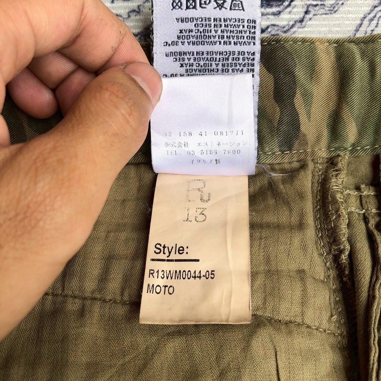 R13 R13 Moto Pants Camouflage Made in Italy Size 25 (Fits 29) Size 29" - 11 Thumbnail