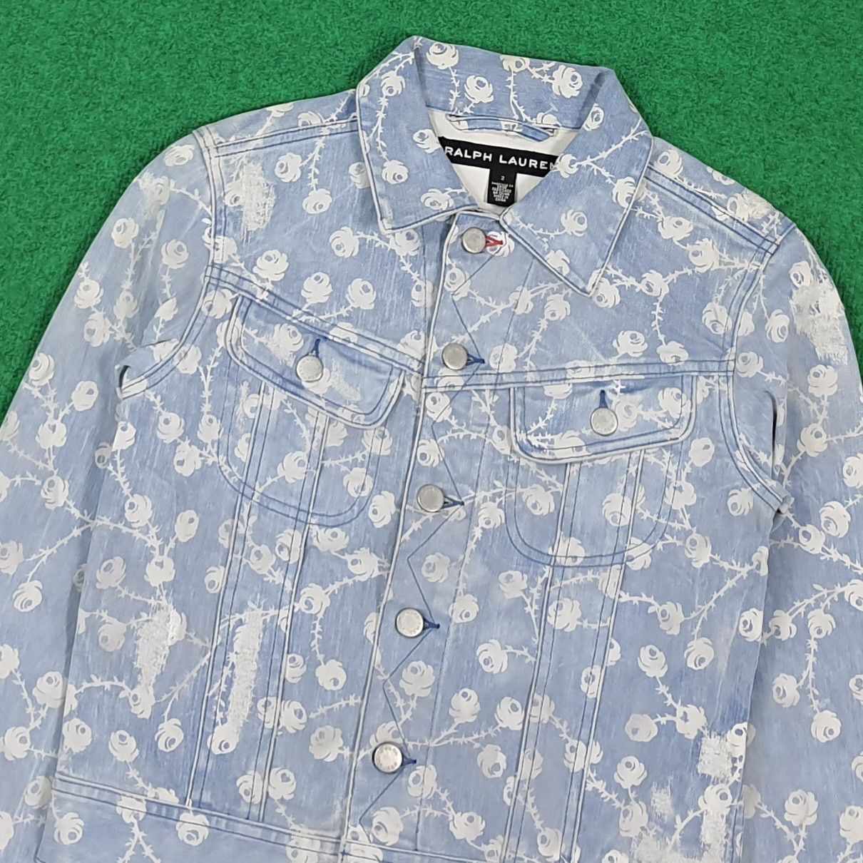 Ralph Lauren Vintage Ralph Lauren Floral Rose Print Denim Jacket C303N14 Size XS / US 0-2 / IT 36-38 - 2 Thumbnail