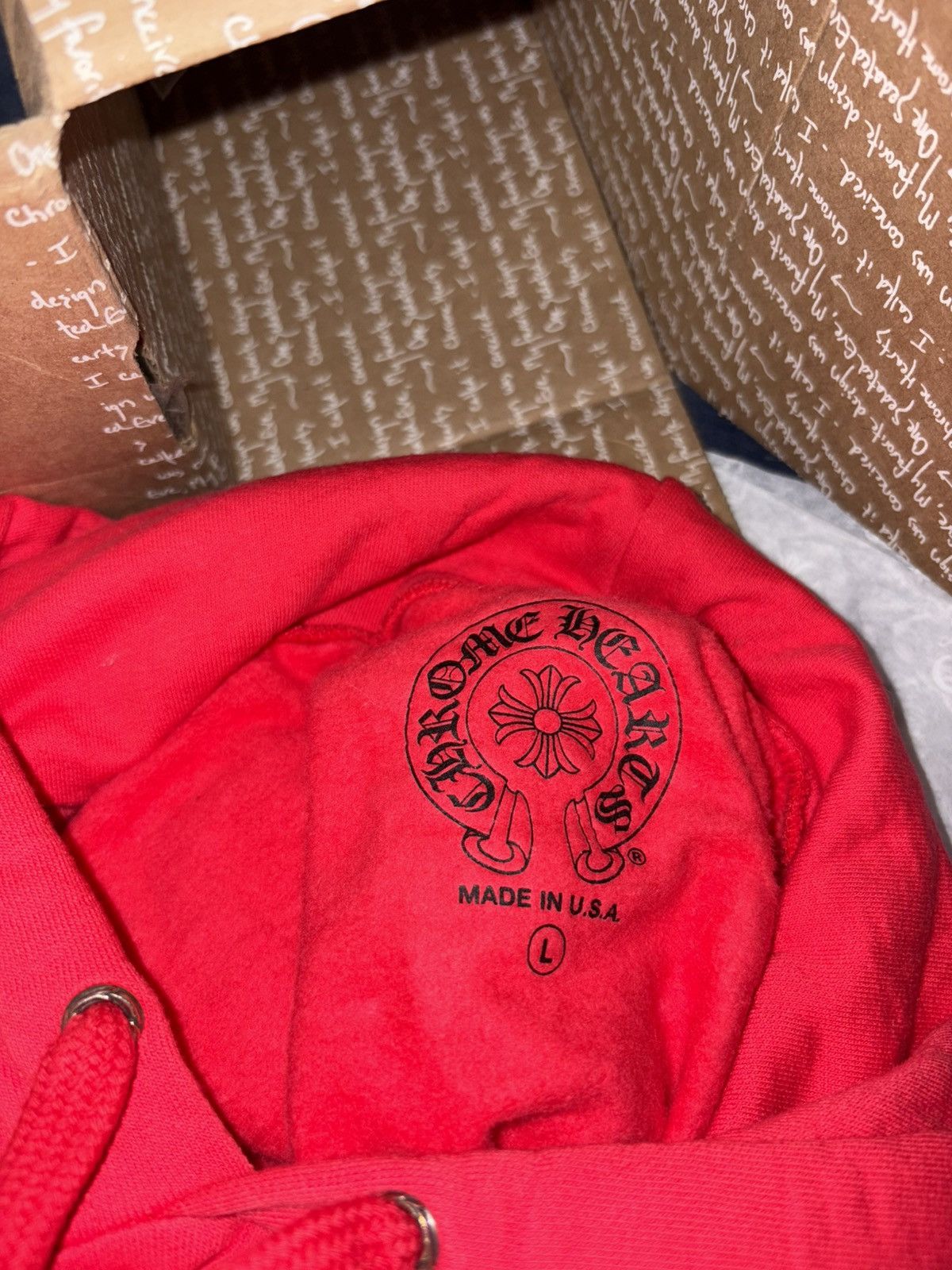 Chrome Hearts Chrome Hearts Script Logo Red Hoodie - Sizes L Size US L / EU 52-54 / 3 - 5 Thumbnail