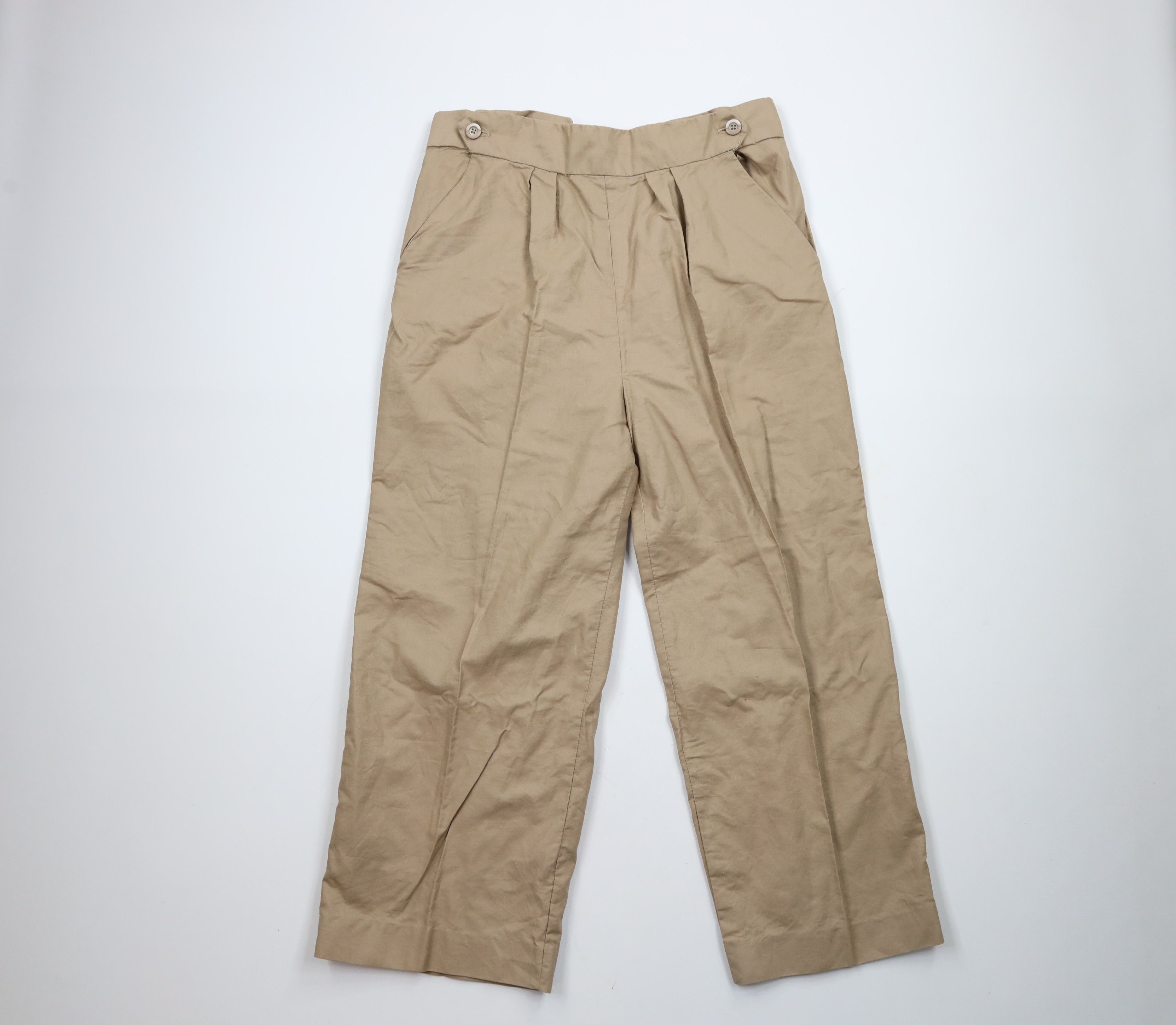 Vintage Vintage 70s Streetwear Button Wide Leg Chino Pants Beige Size 38" / US 16 / IT 52 - 1 Thumbnail