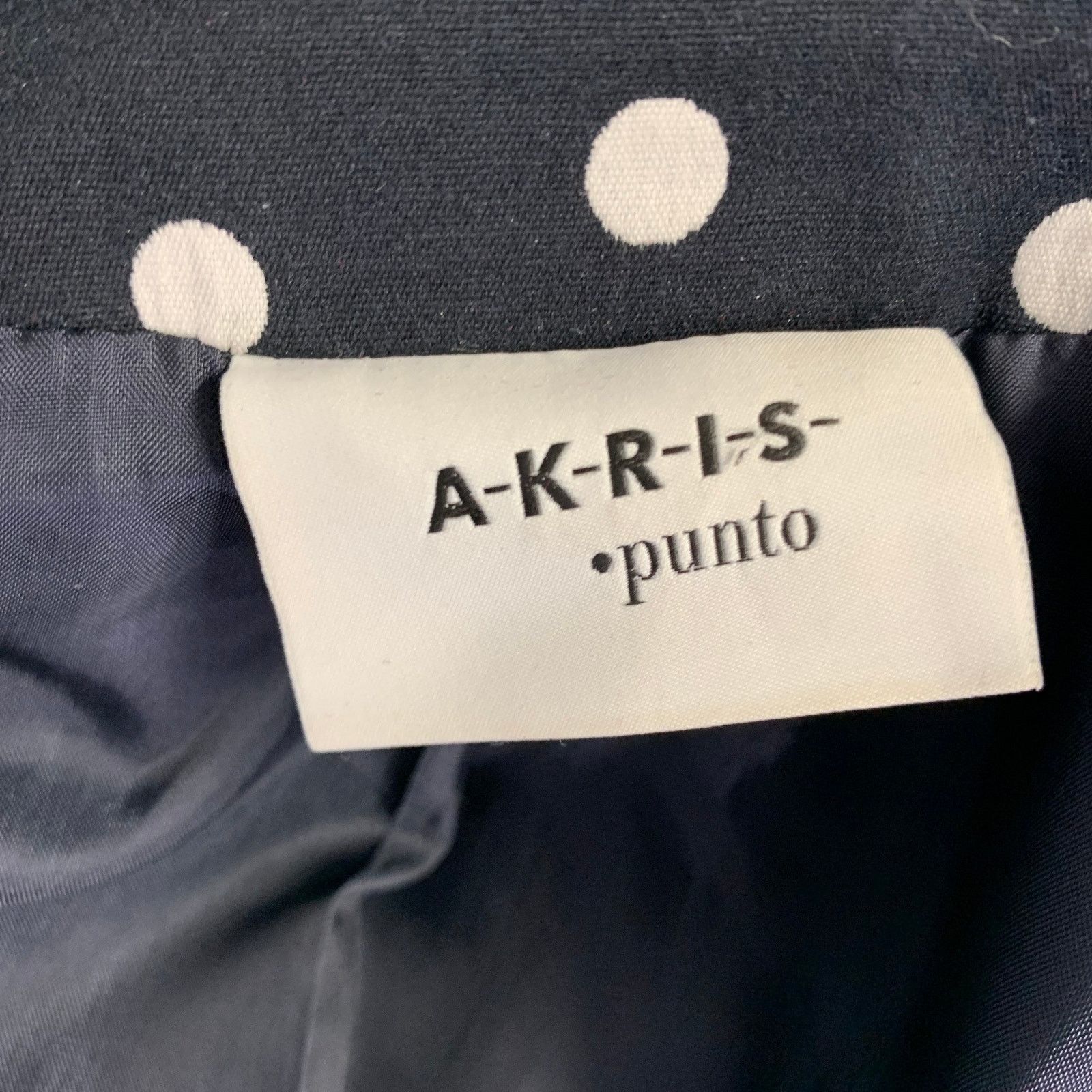 Akris AKRIS Size 12 Navy White Cotton Blend Polka Dot Blazer Size XL / US 12-14 / IT 48-50 - 4 Thumbnail