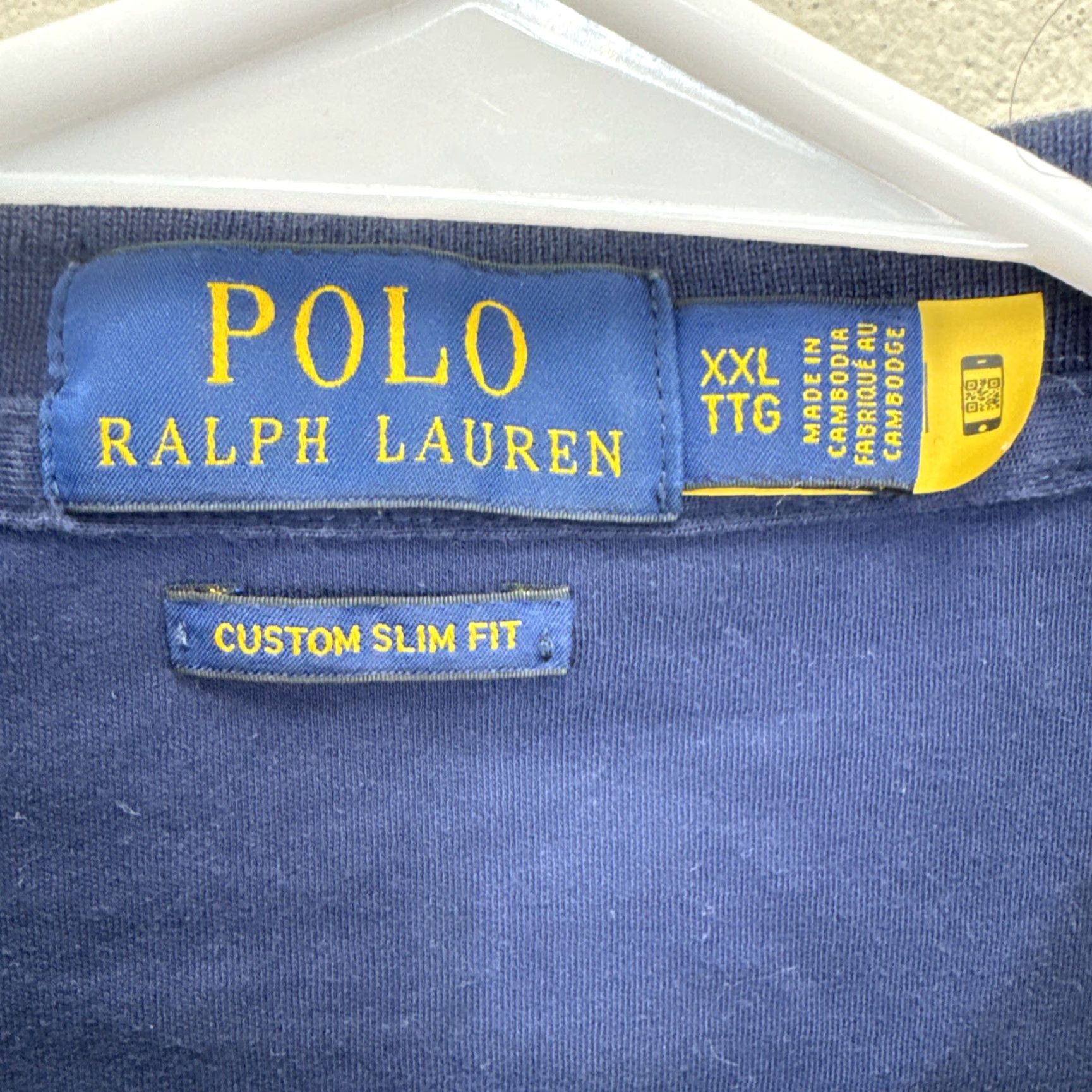 Polo Ralph Lauren VINTAGE Polo Ralph Lauren Logo Embroidered Custom Slim Fit Polo Shirt Blue 2XL Pony Mens Size US XXL / EU 58 / 5 - 2 Thumbnail