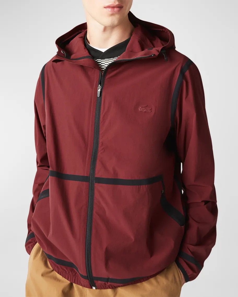 Lacoste 🐊 Lacoste Technical Hooded Jacket Burgundy Size M–L Size US M / EU 48-50 / 2 - 5 Thumbnail