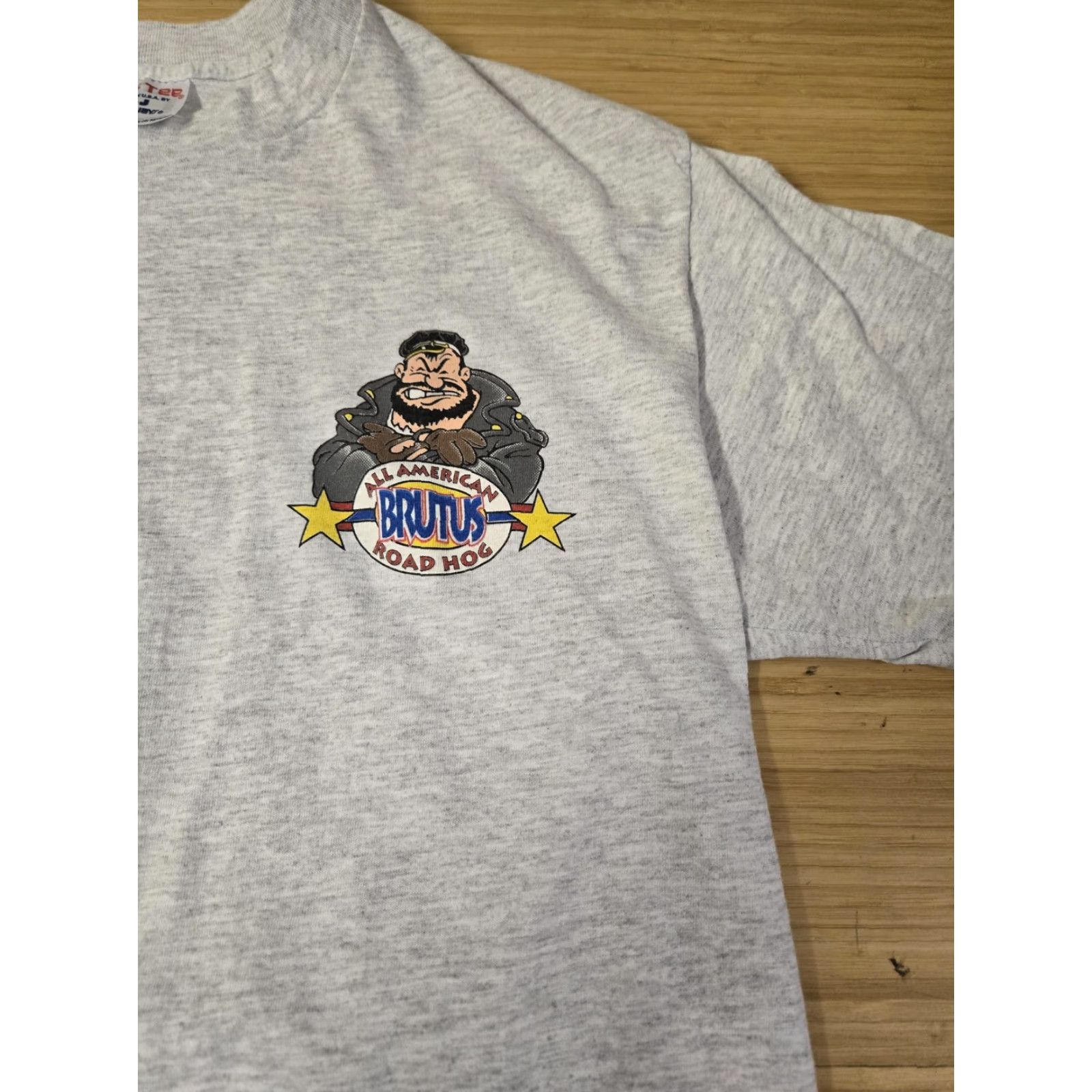 TEE JAYS VINTAGE Brutus Road Hog Shirt Mens Large Gray Tee Jays Biker Motorcycle 80s Size US L / EU 52-54 / 3 - 2 Thumbnail