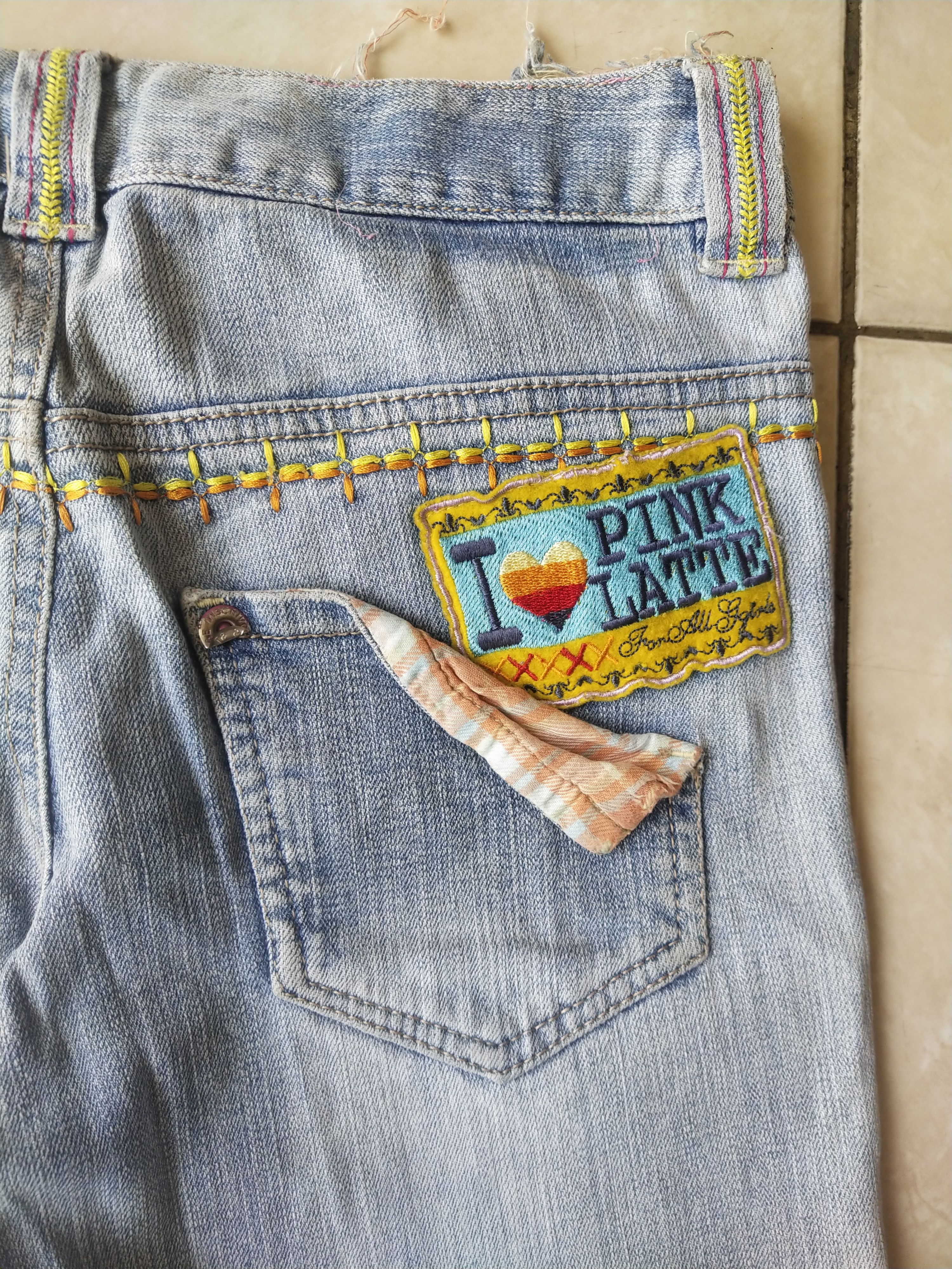Hysteric Glamour Pink Latte Y2K Embroidered Rainbow Jeans Harajuku J-Fashion Size 27" / US 4 / IT 40 - 5 Thumbnail