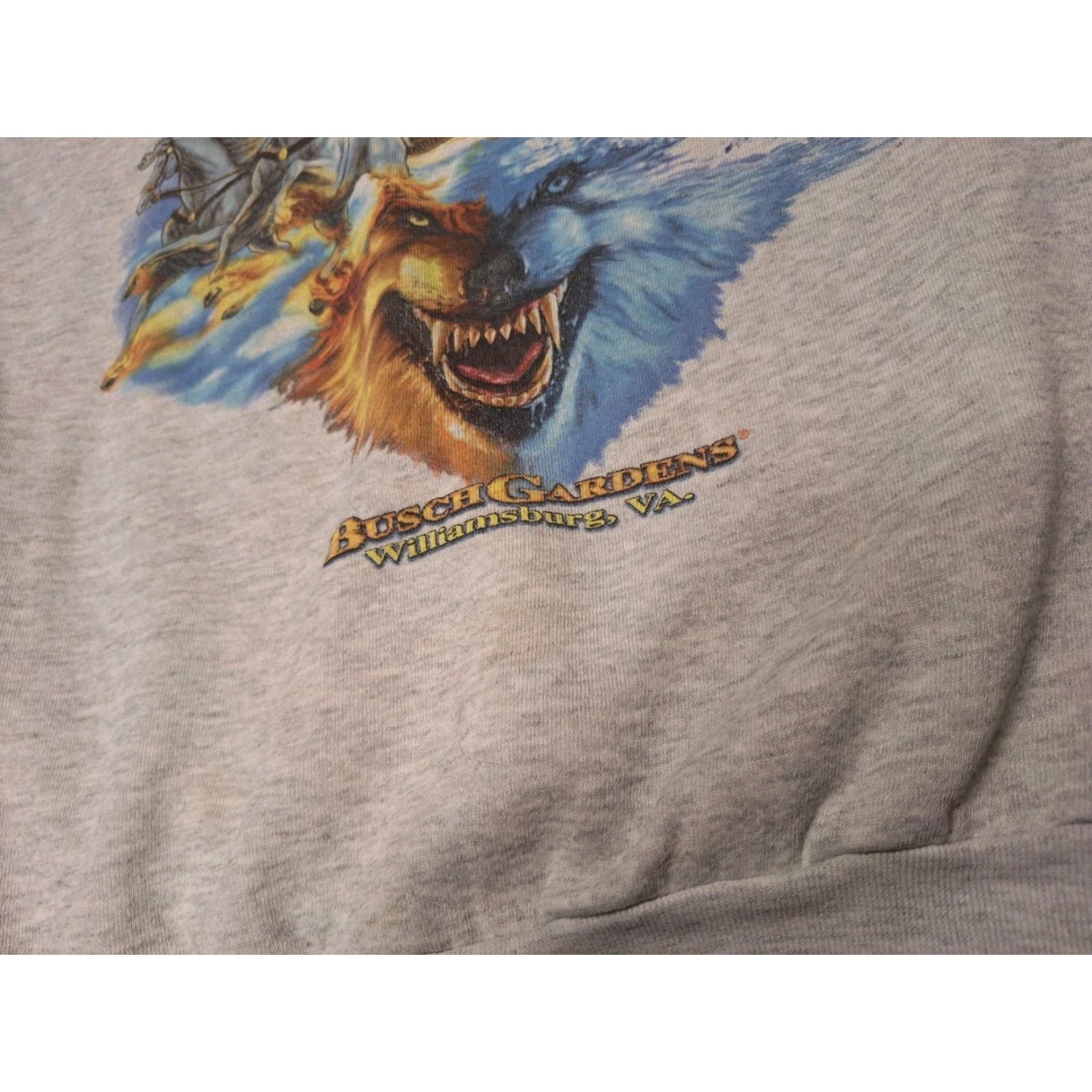 Vintage Vintage Busch Gardens VA Animal Nature Wolf Horse Art Retro L Sweatshirt Size US L / EU 52-54 / 3 - 5 Thumbnail