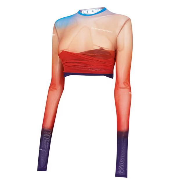 Off-White o1g2r1mq1224 Crop Top in Multicolor Size L / US 10 / IT 46 - 6 Thumbnail