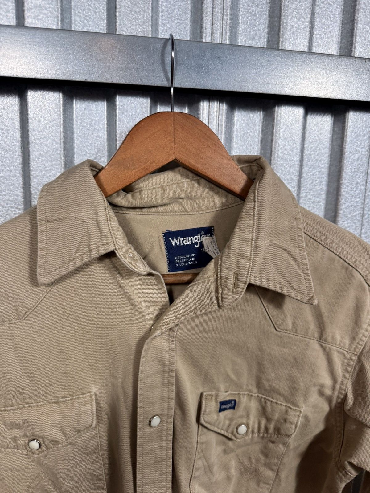 Wrangler Vintage Pearl Snap Western Wrangler Button Up Beige Shirt Size US M / EU 48-50 / 2 - 6 Thumbnail