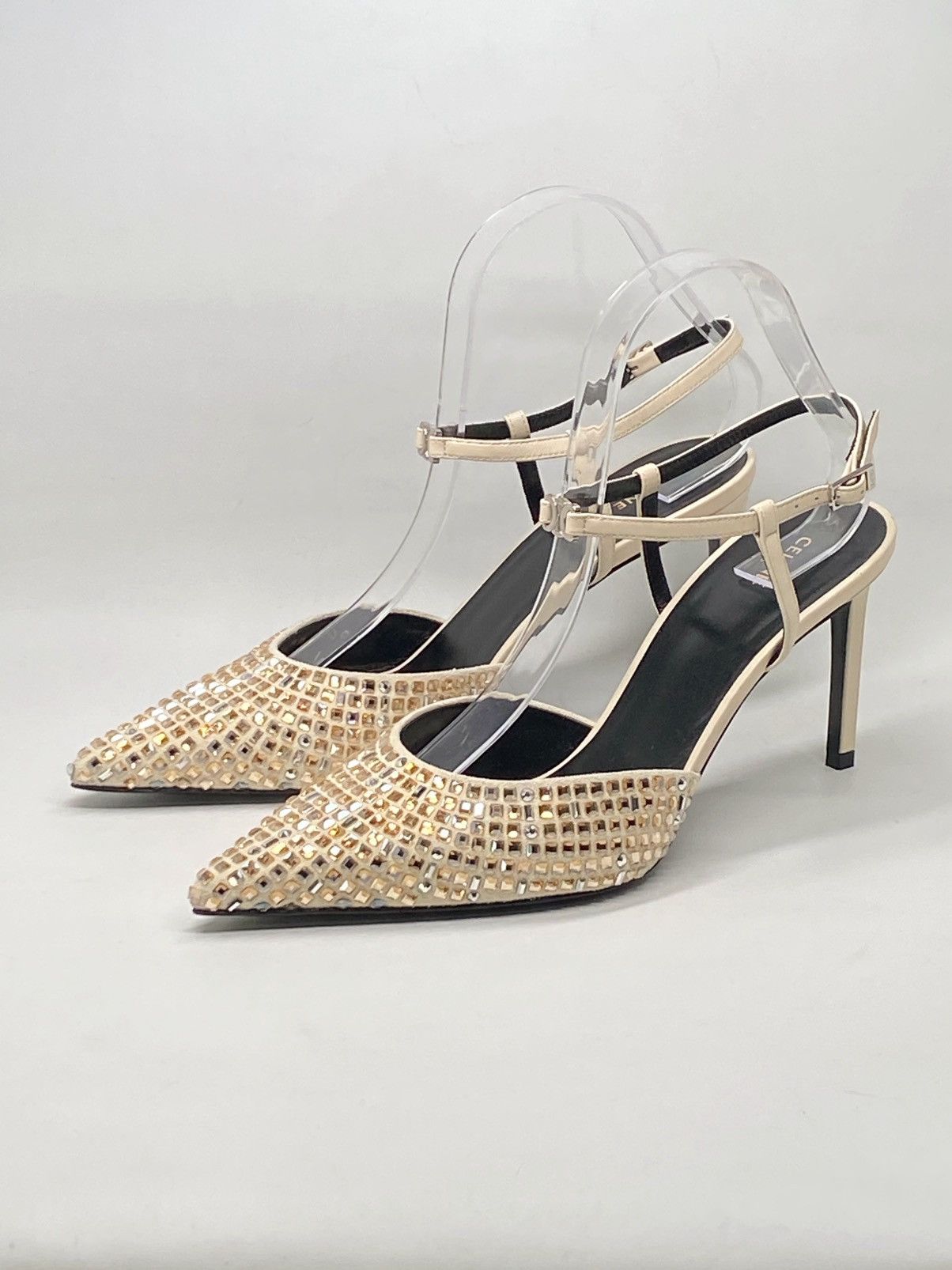 Celine Celine Kitten Suede Strap Embellished Pumps size 39 Size US 9 / IT 39 - 4 Thumbnail
