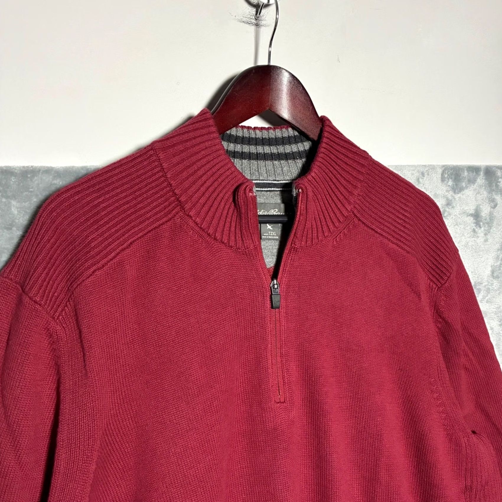 Eddie Bauer Eddie Bauer Sweater Mens 2XL Pullover Mock Neck Ribbed Red Knit Casual, Travel, All Seasons, Big & Tall Top Shirt Size US XXL / EU 58 / 5 - 3 Thumbnail