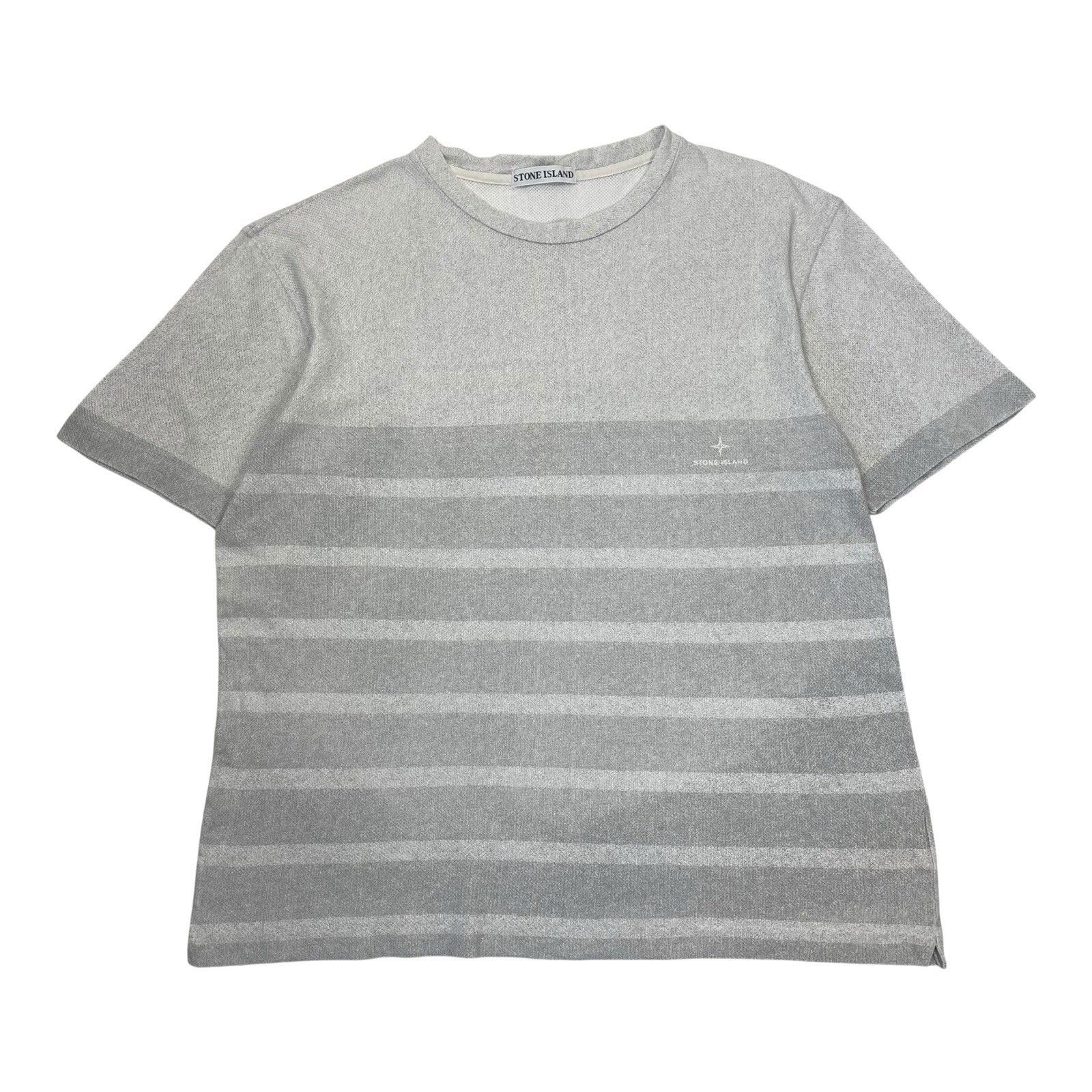 Stone Island Vintage Stone Island Striped T-Shirt Grey White Size XL Size US XL / EU 56 / 4 - 1 Thumbnail