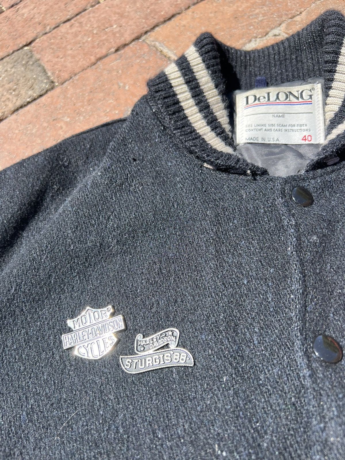 Harley Davidson × Vintage 1980s Harley Davidson Delong Varsity Jacket Size US M / EU 48-50 / 2 - 3 Thumbnail