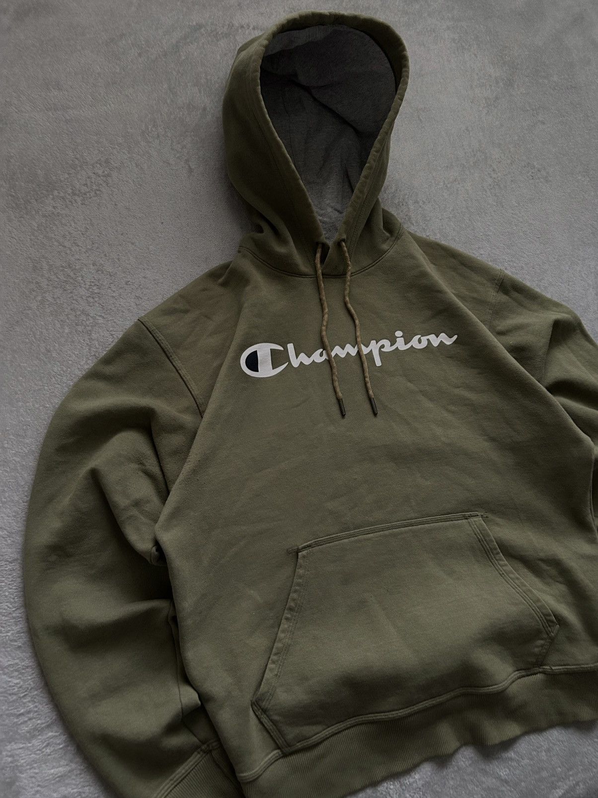 Champion × Vintage Champion Script Logo Green Pullover Hoodie Size US M / EU 48-50 / 2 - 3 Thumbnail