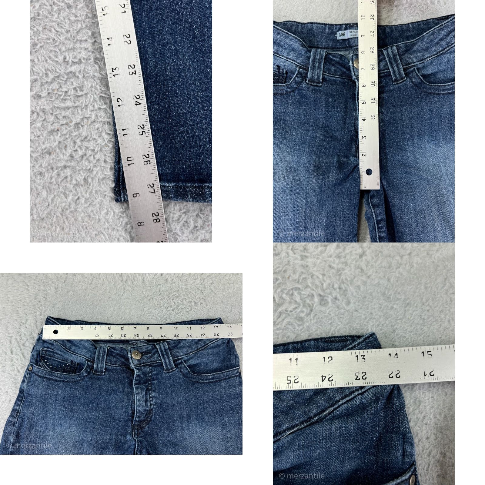Lee Lee Jeans Women 8 Blue Denim Bootcut Cotton Blend Stretch Low-Rise Slender Vintage: No Size 30" / US 8 / IT 44 - 9 Thumbnail