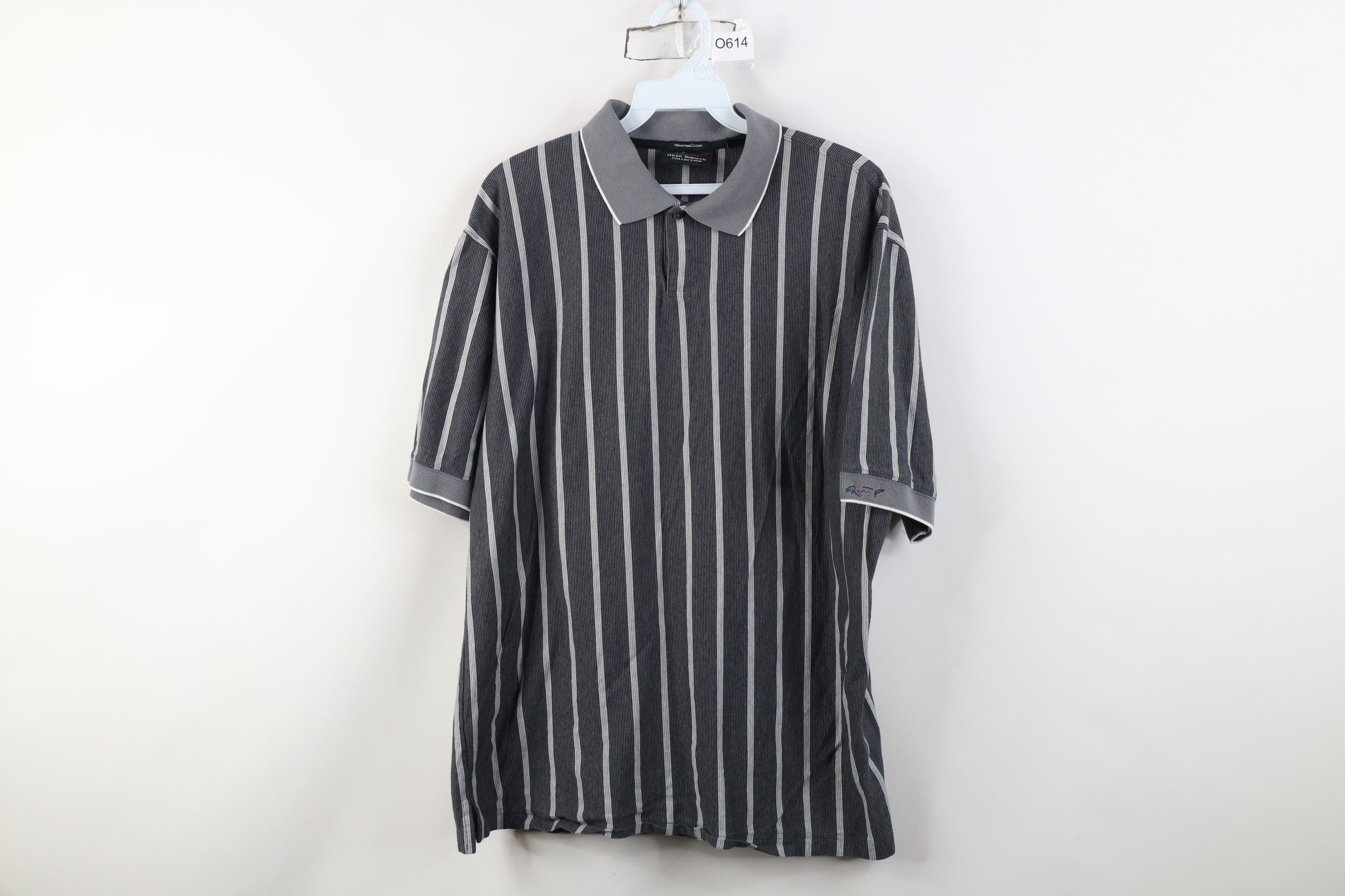 Vintage Vintage 90s Streetwear Striped Knit Golf Polo Shirt Gray Size US M / EU 48-50 / 2 - 1 Thumbnail