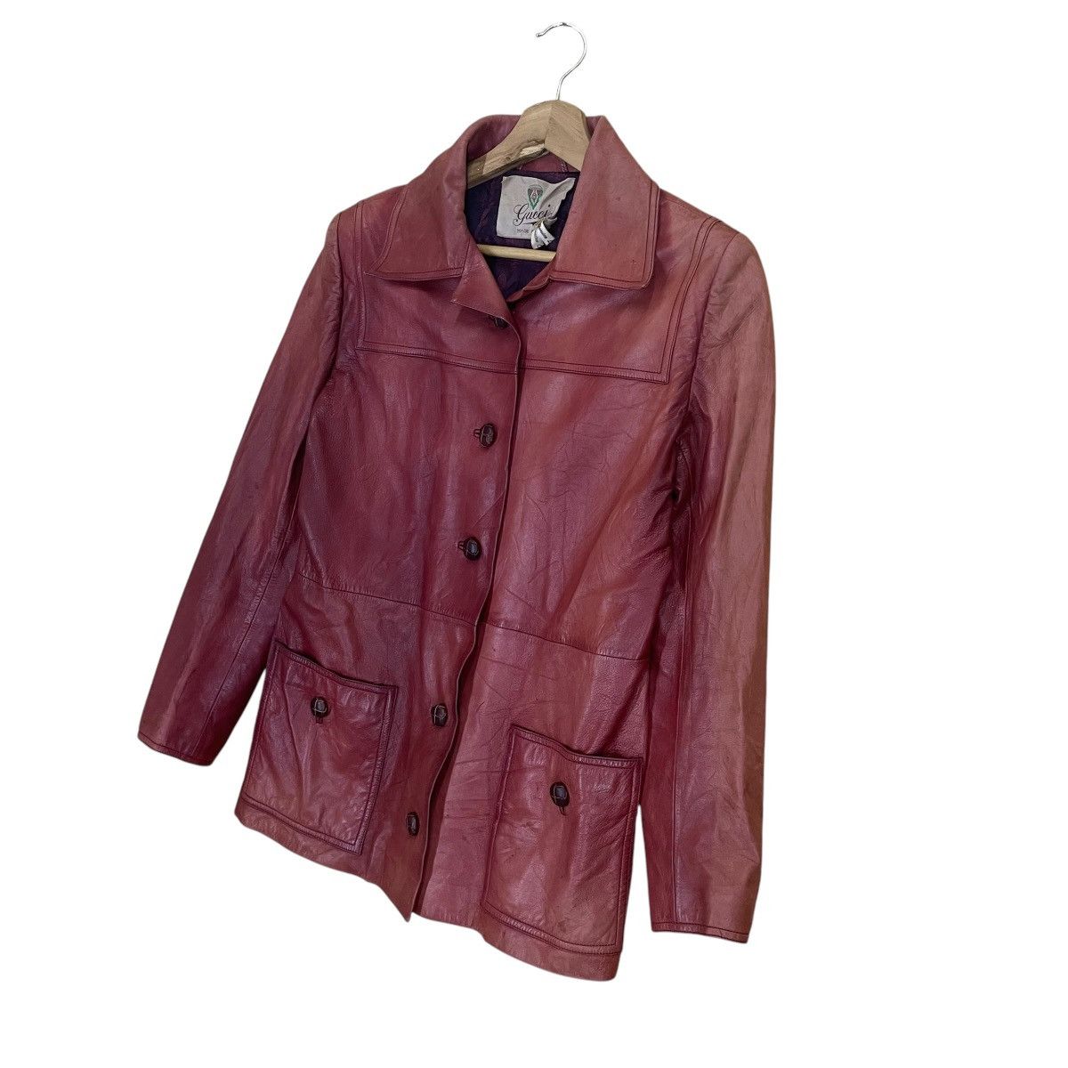 Gucci Vintage 80s Gucci Leather Jacket Made In Italy Size Small Size US S / EU 44-46 / 1 - 3 Thumbnail