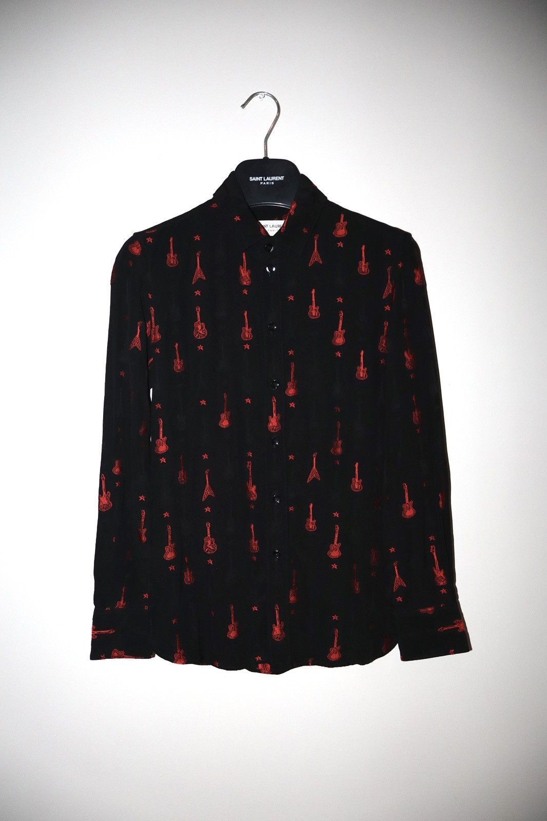 Saint Laurent Paris Saint Laurent Paris 2015 Guitar Silk Button Shirt Size US XXS / EU 40 - 1 Thumbnail