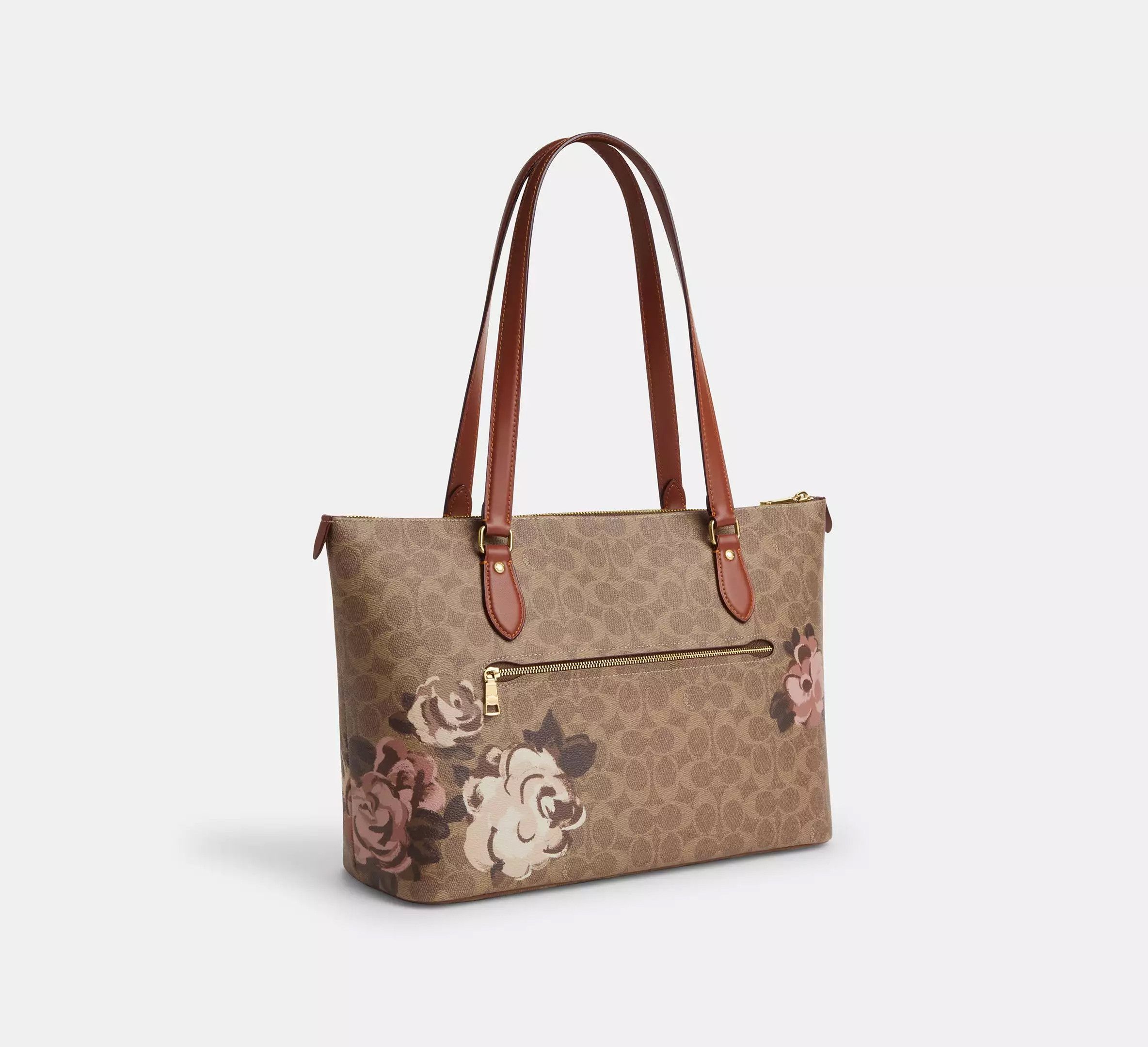 Coach Gallery Tote Bag In Signature Canvas With Rose Print CZ180 Size ONE SIZE - 8 Thumbnail
