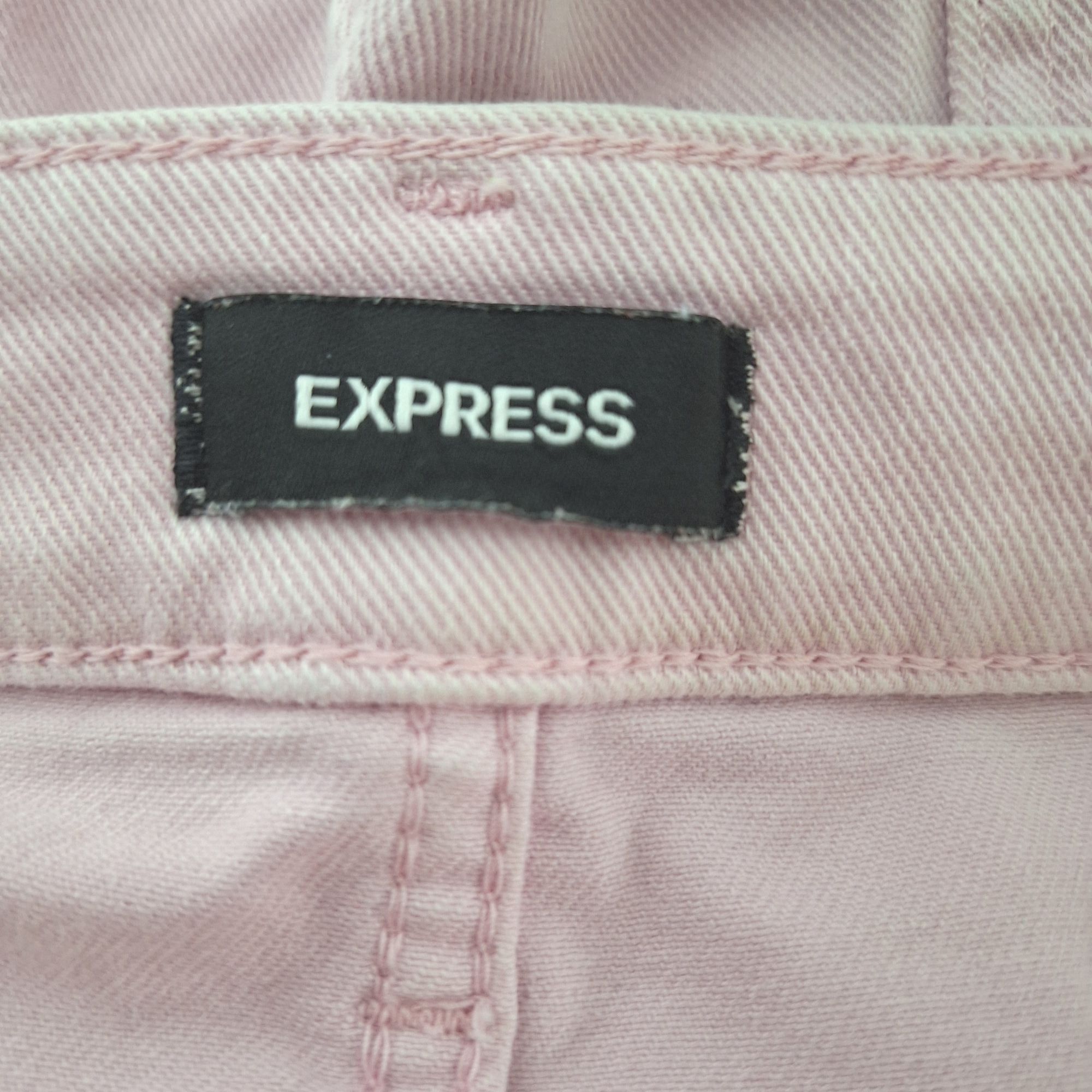 Express Express Boyfriend Midi Mid Rise Pink Denim Cutoff Jean Short Size 36" / US 14 / IT 50 - 4 Thumbnail