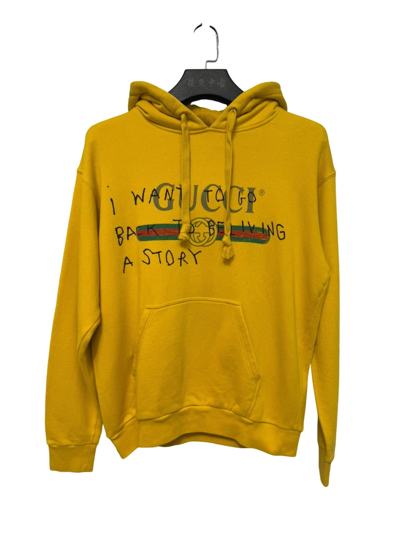 Gucci Gucci Yellow Logo Graphic Hoodie Size S Size US S / EU 44-46 / 1 - 1 Thumbnail