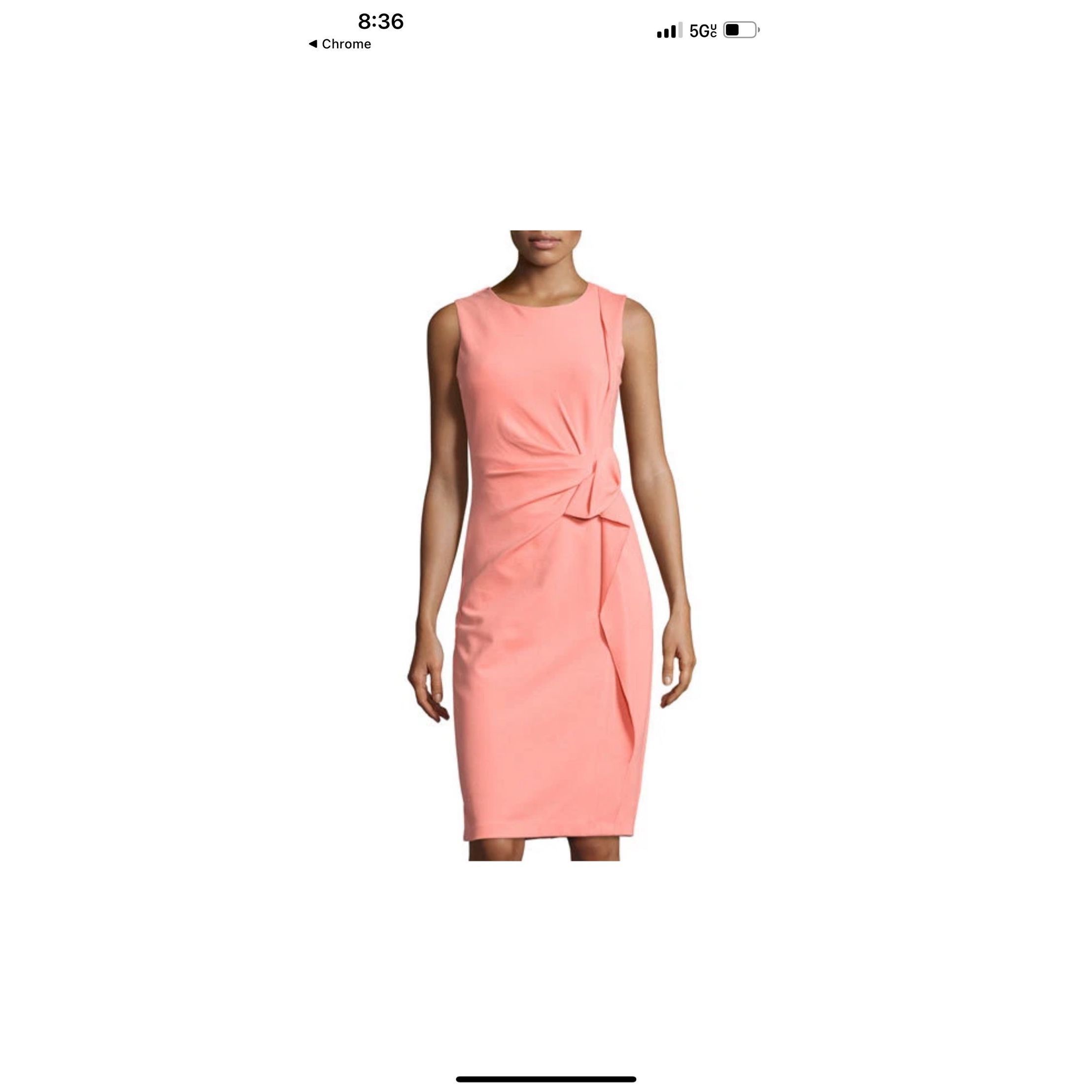 KOBI HALPERIN Kobi Halperin Quinn Dress Coral Rose Pink Sleeveless Draped Size 6 (044) Size M / US 6-8 / IT 42-44 - 1 Thumbnail