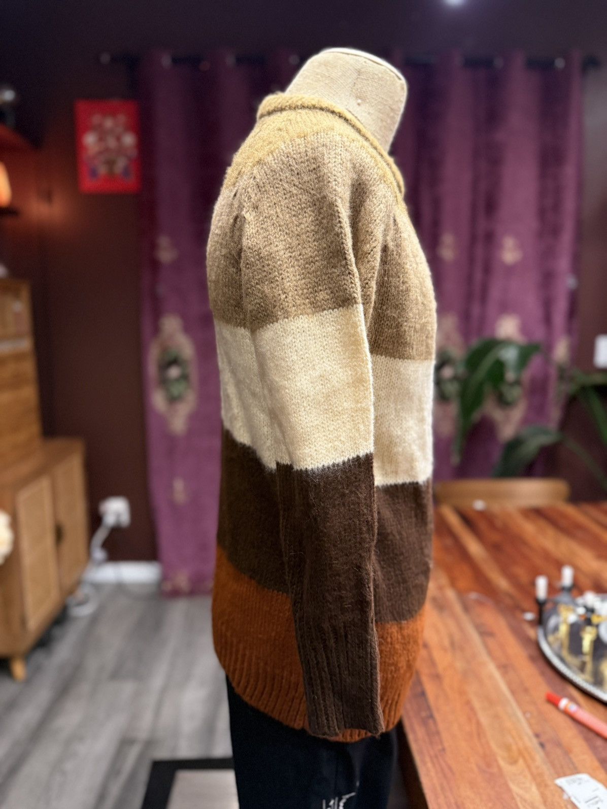 Other CHINSTUDIO Color Block Knit Sweater – Earth Tone Stripes Size M / US 6-8 / IT 42-44 - 4 Thumbnail