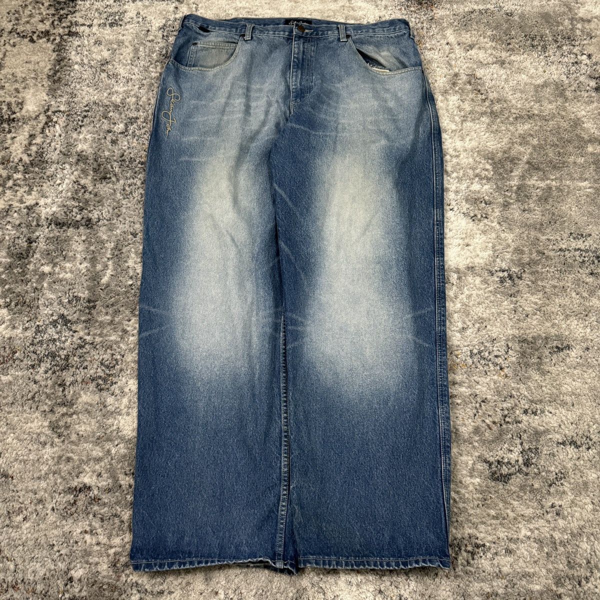 Sean John × StraightFaded × Vintage Vintage y2k Sean John faded baggy wide leg unique jeans Size US 40 / EU 56 - 2 Thumbnail