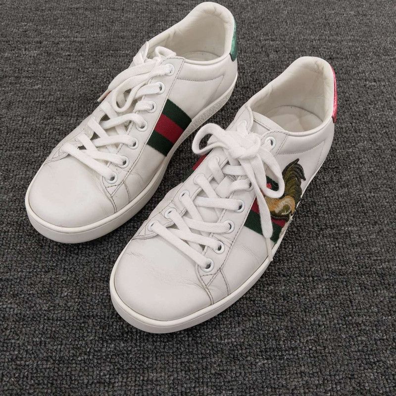 Gucci Gucci White Leather Low-Top Fashion Sneakers Size US 6.5 / EU 39-40 - 1 Thumbnail