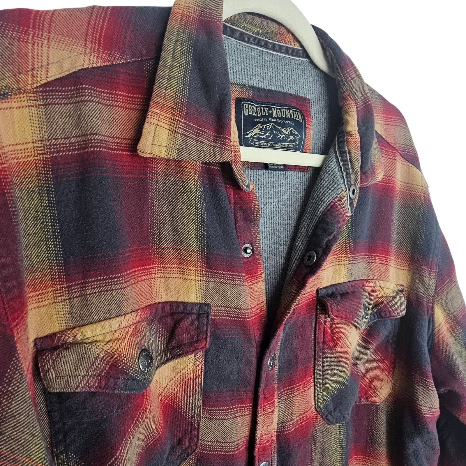 Dakota Grizzly Grizzly Mountain Mens Plaid Flannel Shacket Sz L Snap Lined Size US L / EU 52-54 / 3 - 6 Thumbnail