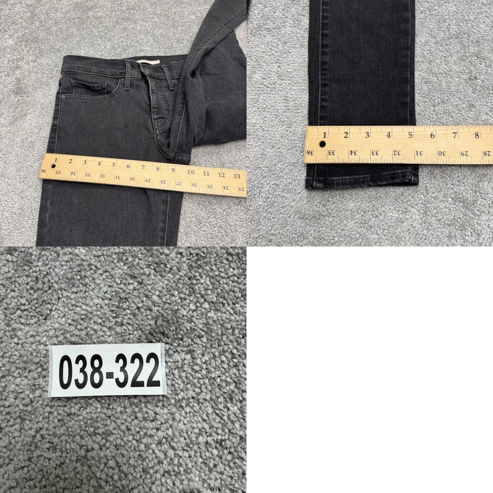 Levi's Levi's 311 Shaping Skinny Jeans Womens 27x30 Black Mid Rise Denim Stretch Size 27" / US 4 / IT 40 - 10 Thumbnail