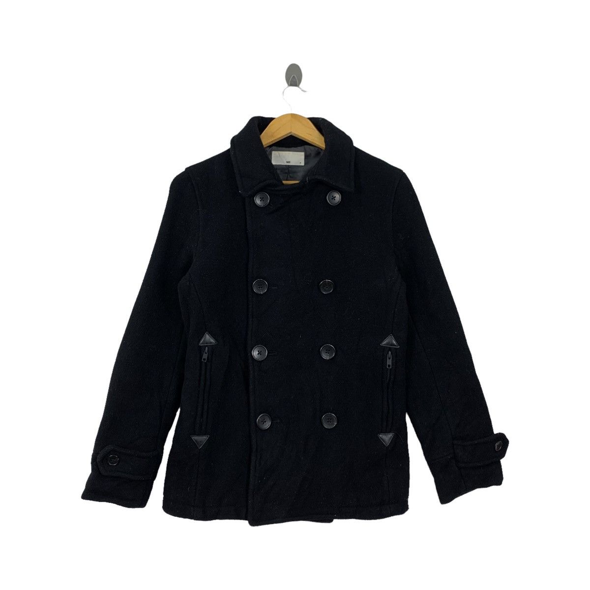 image of Hare Designer Wool Peacoat Jacket in Navy, Women's (Size Small)