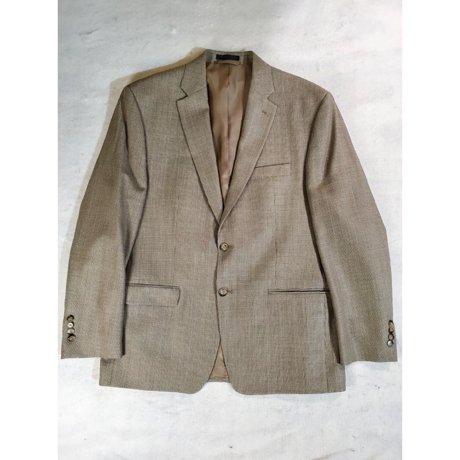 Ralph Lauren Ralph Lauren Signature Blazer Silk & Wool Blend Suit Coat Mens 42R Beige Size 42R - 2 Thumbnail