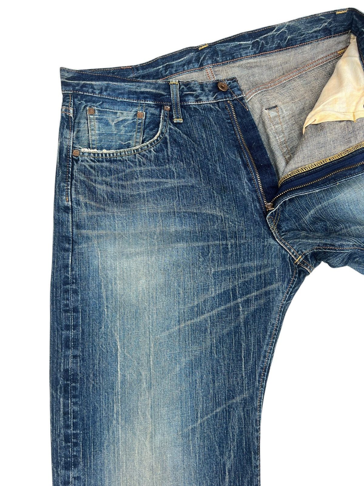 Edwin Edwin 505Z Japan Rusty Denim Dirty Mud Selvedge Jeans Size US 36 / EU 52 - 6 Thumbnail