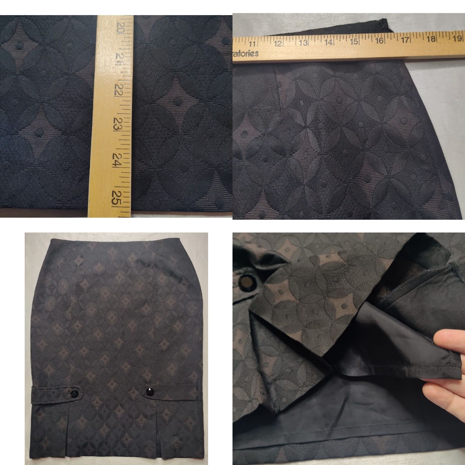 Vintage Sunny Choi Women Skirt Suit 2-Piece Brown Black Geo Pattern Size 10 Career Set Sh Size 32" / US 10 / IT 46 - 11 Thumbnail