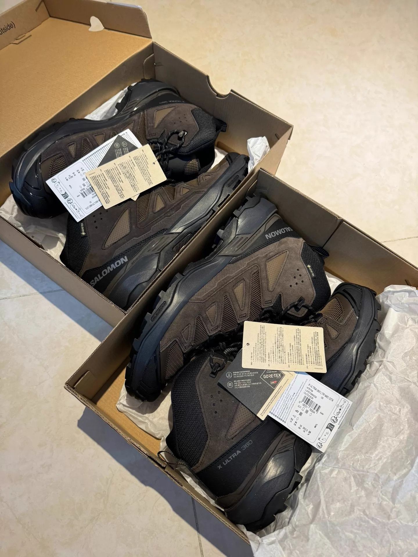 Salomon Salomon X Ultra 360 Hiking Boot Suede Mesh Brown Rivet Size US 11 / EU 44 - 2 Thumbnail