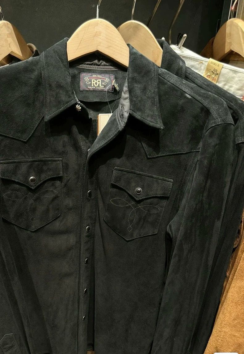 RRL Ralph Lauren RRL Ralph Lauren Fashion style leather shirt Size US XL / EU 56 / 4 - 2 Thumbnail