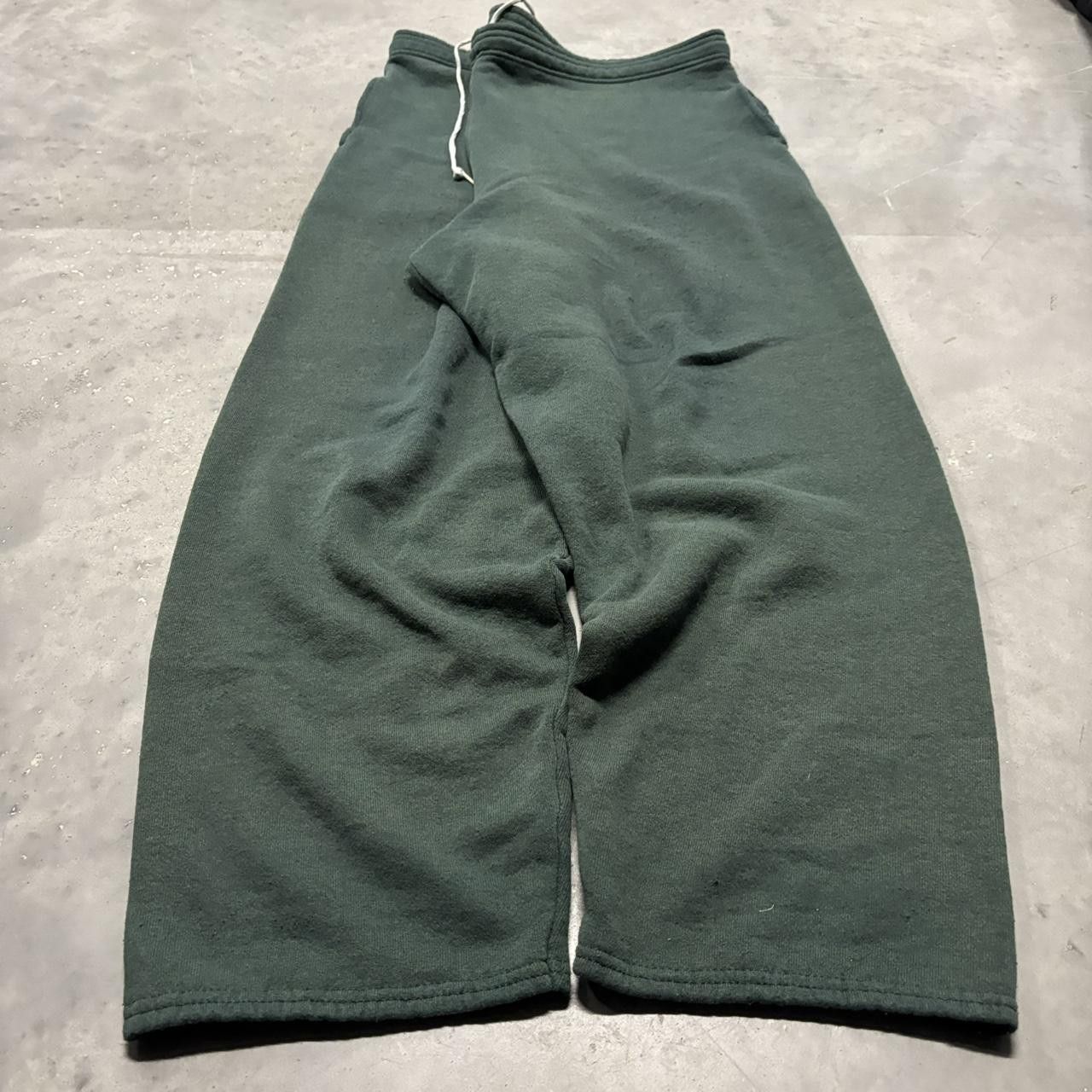 Japanese Brand × Vintage Crazy Vintage 90s Baggy Forest Green Essential Sweatpants! Size US 36 / EU 52 - 3 Thumbnail