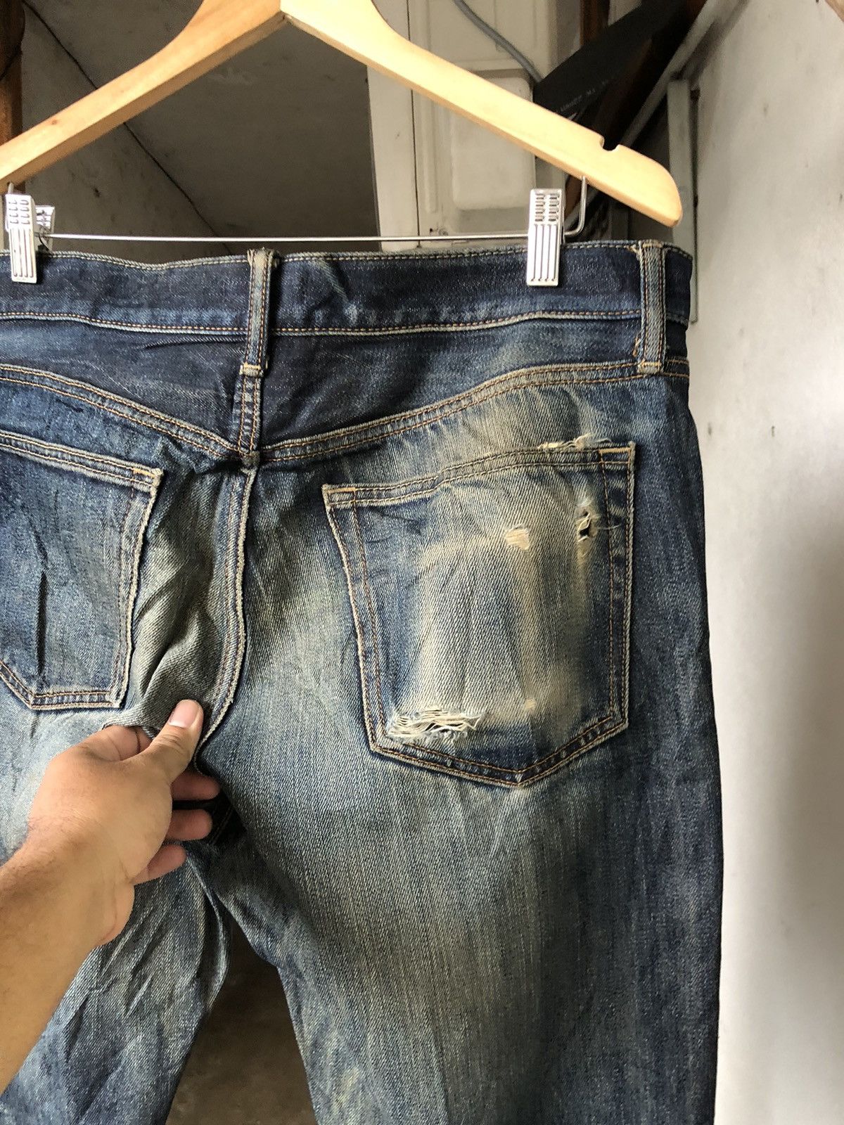 Uniqlo Uniqlo Flare Distressed Kaihara Denim Wax Jeans Straight Cut Size US 35 - 16 Thumbnail