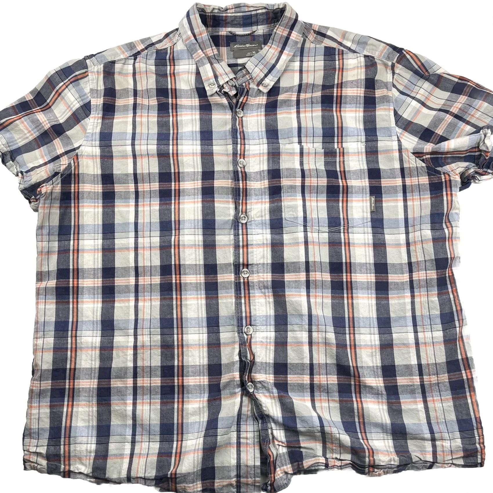 Eddie Bauer Eddie Bauer Shirt Mens XL Multicolor Striped Button-Down Collar Short Sleeve Relaxed Fit Workwear Officewear Size US L / EU 52-54 / 3 - 2 Thumbnail