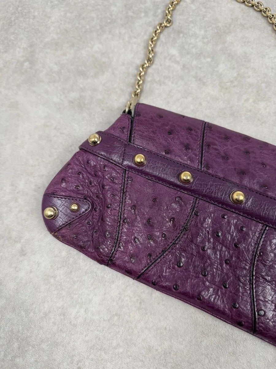Gucci AW2003 Gucci Purple Ostrich Leather Handle Clutch Bag Size ONE SIZE - 9 Thumbnail