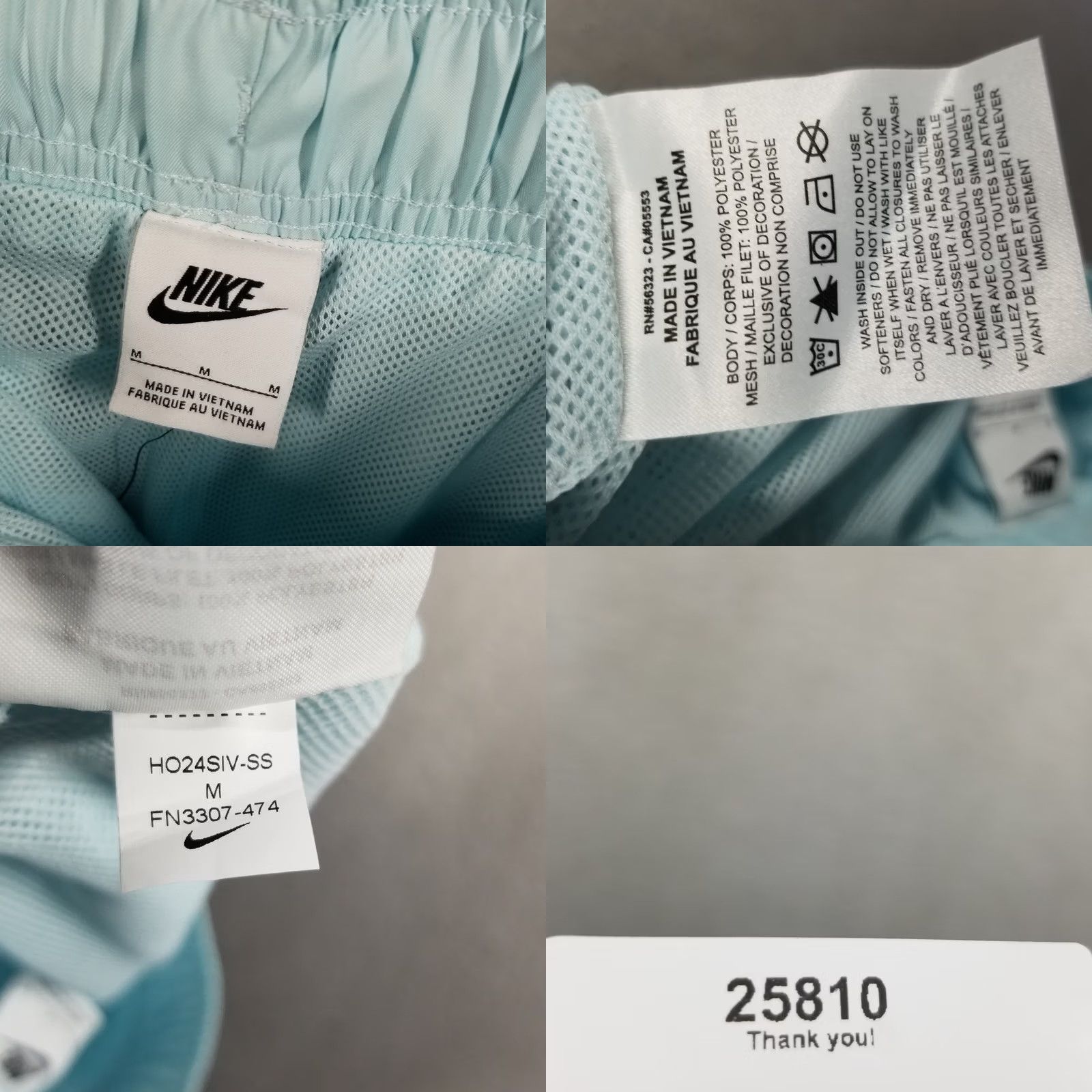 Nike Nike Shorts Men's Medium Woven Flow 6" Activewear Elastic Drawstring Pockets Quick Dry Teal Blue White FN3307-474 Size US 31 - 8 Thumbnail