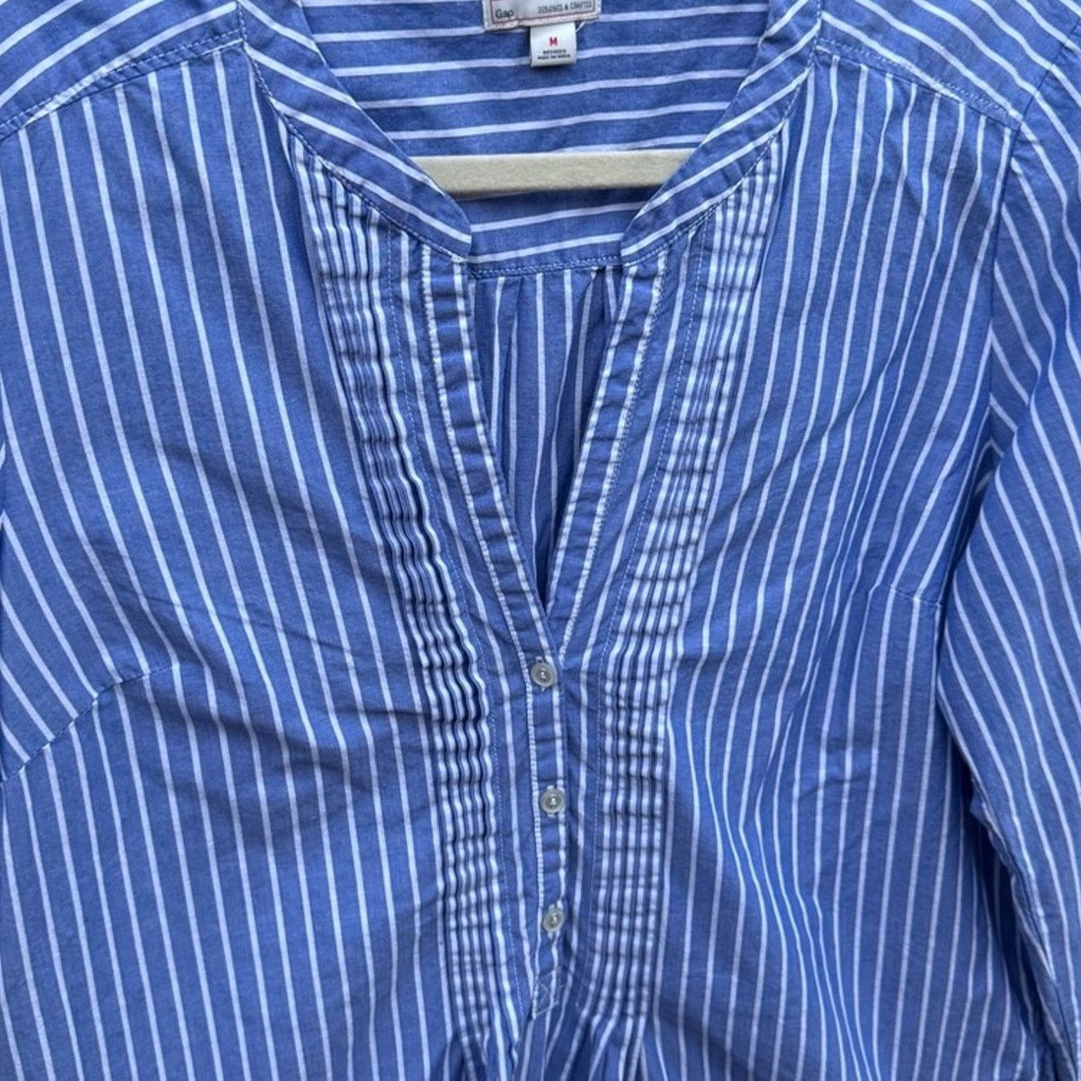 Gap Gap Womens Medium Cotton V Neck Long Sleeve Shirt Dress Size M / US 6-8 / IT 42-44 - 2 Thumbnail