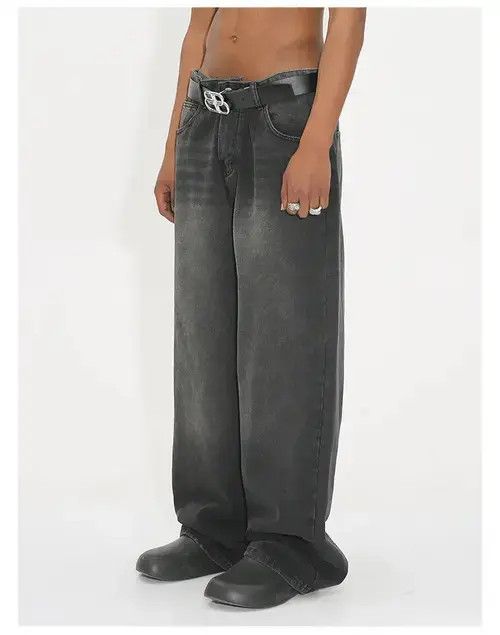 Jean washed faded y2k loose baggy jeans Size US 28 / EU 44 - 2 Thumbnail